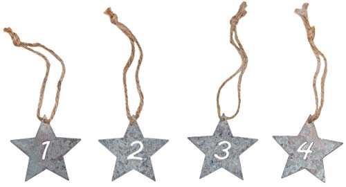 Adventszahlen 1234 Zink silber Stern Kerzenstecker 4 Stück Kerzendekoration Advent 4er Set von B2S BACK2SEASON