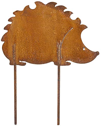 B2S BACK2SEASON Gartenstecker Igel mit Rost-Finish Blumenstecker Metall Rost Gartenstecker Gartendekoration Edelrostdeko Rostfigur Herbstdeko antik Beetstecker Made in Europa von B2S BACK2SEASON