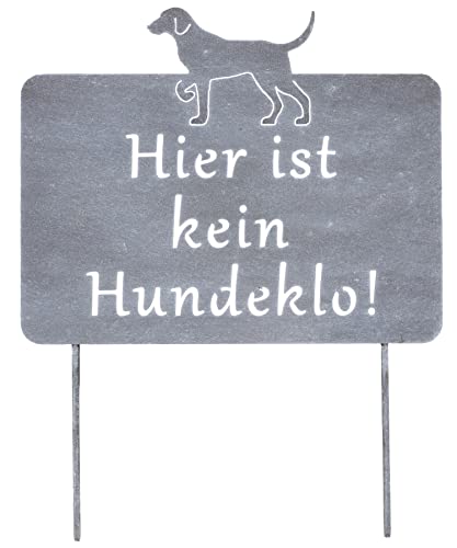 B2S BACK2SEASON Kein Hundeklo Metall Stecker grau Silber Schild Warnschild Breite 25 cm von B2S BACK2SEASON