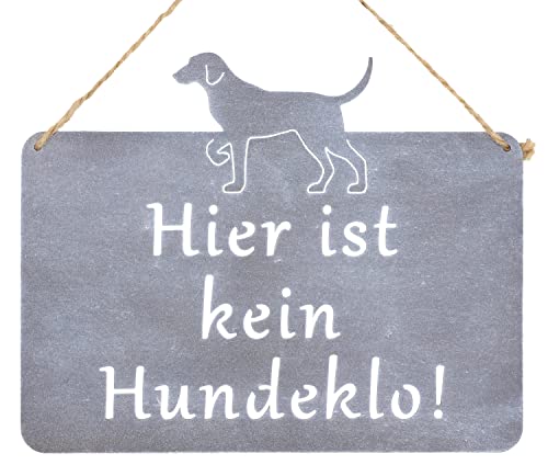 B2S BACK2SEASON Kein Hundeklo Metall zum hängen grau Silber Schild Warnschild Breite 25 cm von B2S BACK2SEASON