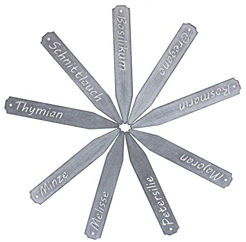 B2S BACK2SEASON Kräuterstecker 9er Set Metall grau Pflanzstecker Pflanzschilder Beetstecker 9 Stück B2S BACK2SEASON Kräuterstecker 9er Set Metall grau Pflanzstecker Pflanzschilder Beetstecker 9 Stück von B2S BACK2SEASON
