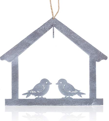 Meisenknödelhalter Vogelhaus grau zum Hängen aufhängen Futterstation Vogelhäuschen Made in Europa (grau) von B2S BACK2SEASON