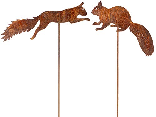 B2S BACK2SEASON Metall Stecker Eichhörnchen Edellrost Eisen Gartenstecker Herbst Garten Deko Gartendekoration Made in Europa 2er Set B2S BACK2SEASON Metall Stecker Eichhörnchen Edellrost Eisen Gartenstecker Herbst Garten Deko Gartendekoration Made in Europa 2er Set von B2S BACK2SEASON