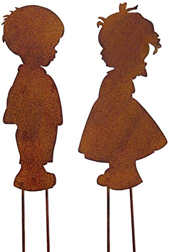 B2S BACK2SEASON Metall Stecker Junge + Mädchen zum Stecken Rost Optik Stecker H=25 cm 2er Set von B2S BACK2SEASON