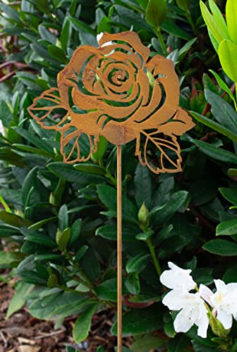 B2S BACK2SEASON Metall Stecker Rose zum Stecken Edelrost Frühlingsdeko Gartenstecker H=77 cm von B2S BACK2SEASON