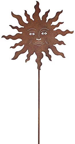 B2S BACK2SEASON Sonne am Stab Stecker Rost-Optik Metall Deko Garten Beetstecker Gartenstecker H=77 cm von B2S BACK2SEASON