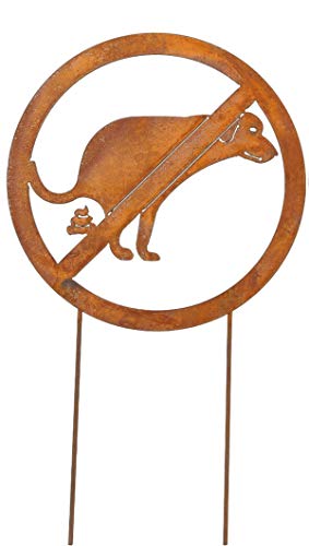B2S BACK2SEASON Stecker Hundehaufen Verbotsschild Vorgarten Hundeschild Warnschild Kein Hundeklo Metall Edelrost H=45cm (Hund) von B2S BACK2SEASON