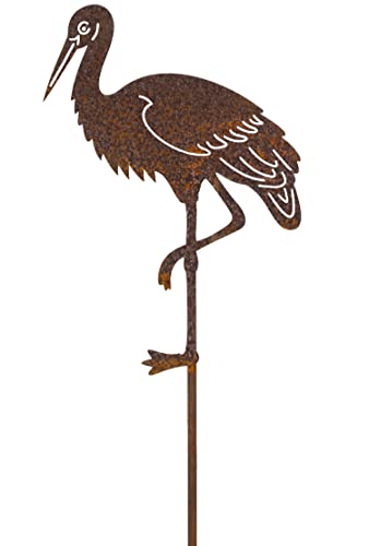 B2S BACK2SEASON Storch am Stab Stecker Edekrost Metall Garten Tier Beetstecker Gartenstecker H=ca. 66 cm von B2S BACK2SEASON