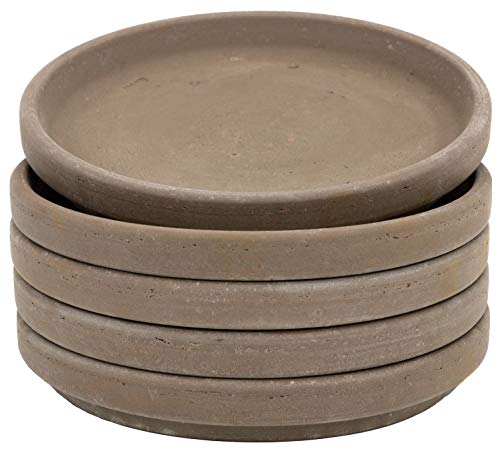 B2S BACK2SEASON Ton Untersetzer 5 Stück Made in Germany Pflanzenteller Teller Terrakotta Übertopf wiederverwendbar rund braun 5er Set (Durchmesser außen 13,1 cm) von B2S BACK2SEASON