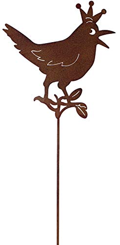 B2S BACK2SEASON Vogel König am Stab Stecker Rost-Optik Metall Deko Garten Vogel Beetstecker Tierfigur Tierstecker von B2S BACK2SEASON