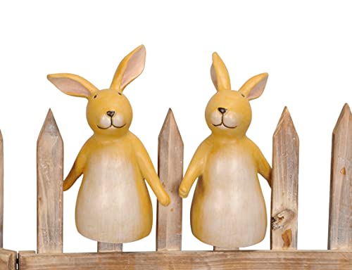 B2S BACK2SEASON Zaunfigur Hase Flio und Flop Hasenpaar Polyresin Zaundeko Zaunhocker H=20 cm 2er Set von B2S BACK2SEASON