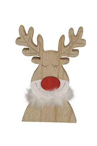 Elch Elmo Holz Advent Weihnachten Deko Dekoration Weihnachtsdekoration H=22,5 cm von B2S BACK2SEASON