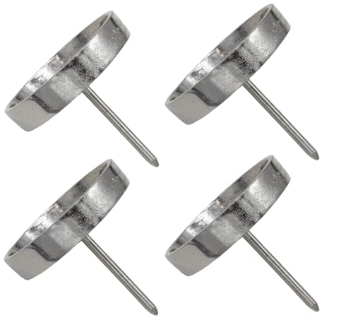 Kerzenhalter Metall Silber 4 Stück D=7,5 cm Kerzenpick Adventskerzenhalter Stumpenkerzen Adventskranz 4er Set von B2S BACK2SEASON
