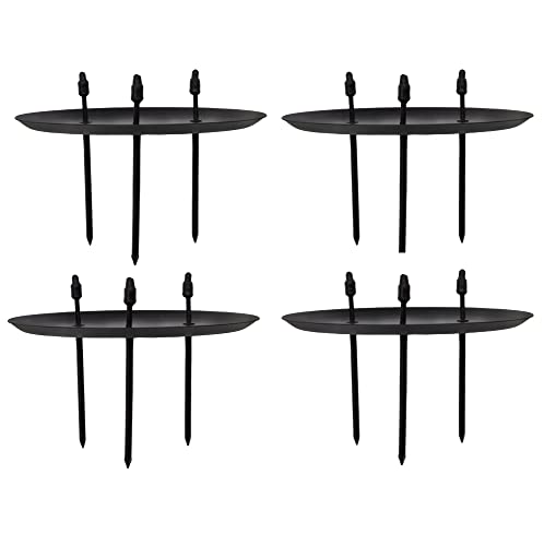 Kerzenhalter Metall schwarz 4 Stück D=7,5 cm 3 Picks Kerzenpick Adventskerzenhalter Stumpenkerzen Adventskranz 4er Set von B2S BACK2SEASON