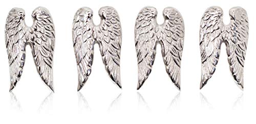 Kerzenstecker Kerzenpin Engelsflügel 4 Stück Stumpenkerzen silber Aluminium Geschenk Idee Adventskranz Kerzen Advent Kerzendekoration Kerzenverzierung Weihnachten Engel Flügel Geschenk Set (Motiv 1) von B2S BACK2SEASON