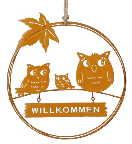 Kranz Ring mit Eulen Willkommen Türhänger Fensterdeko Herbst Blätter Kürbis Deko H=21 + 15 cm Hänger Kranz Ring mit Eulen Willkommen Türhänger Fensterdeko Herbst Blätter Kürbis Deko H=21 + 15 cm Hänger von B2S BACK2SEASON