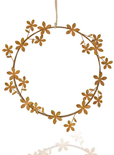 Metall Blütenkranz Rost Fensterdeko hängend Dekokranz Frühlingsdeko D=21 cm von B2S BACK2SEASON