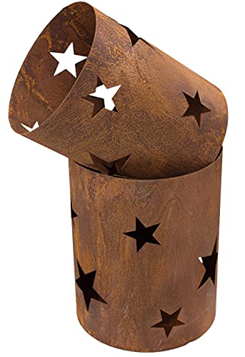 Metall Windlicht Sterne Rost Edelrost Metall Kerzenhalter Advent Gartendeko 2er Set Made in Europa Metall Windlicht Sterne Rost Edelrost Metall Kerzenhalter Advent Gartendeko 2er Set Made in Europa von B2S BACK2SEASON