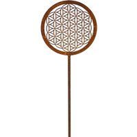 Blume Des Lebens Stecker Edelrost H=48 cm von B2SBACK2SEASON
