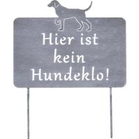 Kein Hundeklo Metall Stecker Grau Schild Warnschild B=25 cm von B2SBACK2SEASON