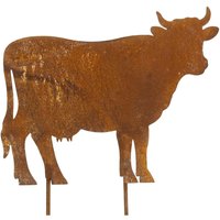 Metall Stecker Kuh Zum Stecken Edelrost Rostfigur B=45 cm von B2SBACK2SEASON