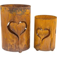 Metall Windlicht Herz Liebe Edelrost 2Er Set Metall Windlicht Herz Liebe Edelrost 2Er Set von B2SBACK2SEASON
