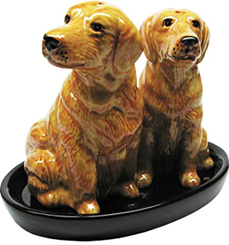 Golden Retriever Salz und Pfeffer-streuer Set Keramik Golden Retriever Hunde Geschenk 3 teiliges Set von B2SEE LTD