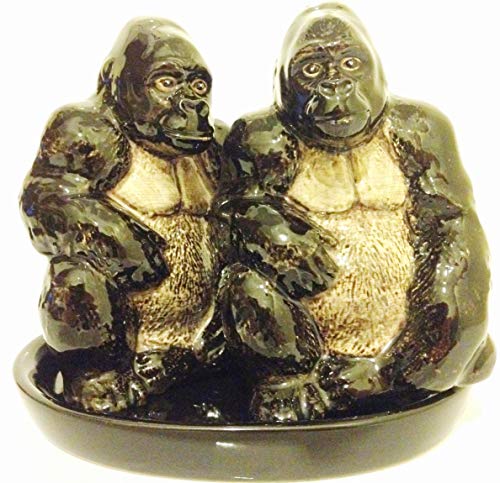 Salz- und Pfefferstreuer Tiere Set Keramik Gorillas handgefertigt von B2SEE LTD