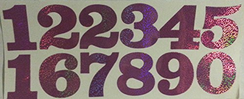 B2SEE Sticker Zahlen Glitzer Aufkleber groß Glitzer-Klebe-Zahlen selbstklebend groß Sticker Zahlen zum auf-kleben (pink) von B2SEE
