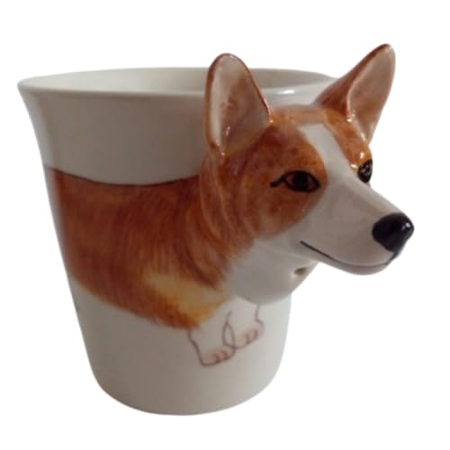 B2SEE Tasse Tiermotiv Becher Geschenke aus Keramik Küche Kaffee Tee (Corgie braun) von B2SEE