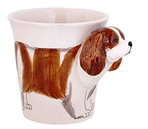 Cavalier King Charles Hund-e-tasse Tier Tasse-3d-mit-Hund-emotiv Hunde-kopf-bild 14 x 15 x 10 cm von B2SEE