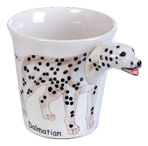 Dalmatiner Hunde Tier Tasse 3d Keramik Tassen Tier Henkel Tier Keramik Tasse als Geschenk für Tierfreunde Dalmatiner 14 x 15 x 10 cm von B2SEE