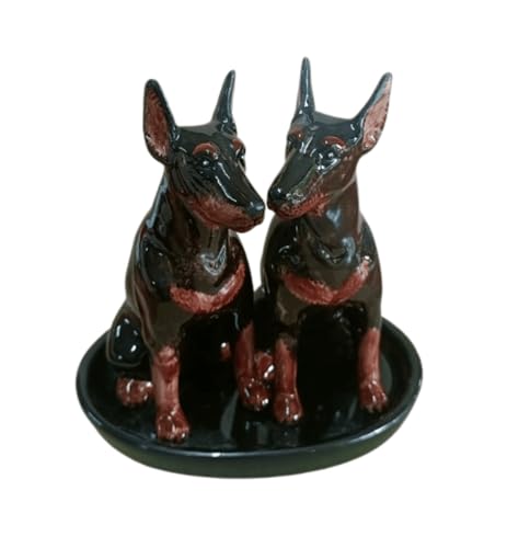 Keramik Salz und Pfefferstreuer Set mit Hundemotiv (Dobermann) von B2SEE