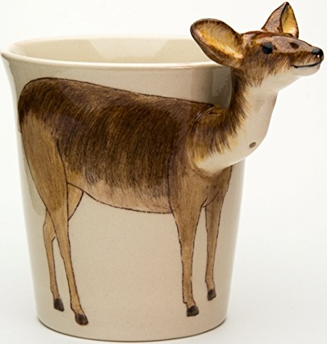 Reh Tasse Tier Tasse 3d Tasse Keramik Becher mit Tieren Tiermotiven 14 x 15 x 10 cm von B2SEE