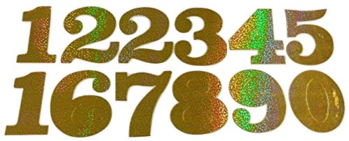 B2SEE Gold Glitzer Sticker Zahlen selbstklebend groß Sticker Zahlen zum Aufkleben von B2SEE