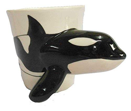 Wal Orca Tasse Tier Keramik Tassen Tier Henkel Tier Keramik Tasse als Geschenk für Tierfreunde Orca 14 x 15 x 10 cm von B2SEE