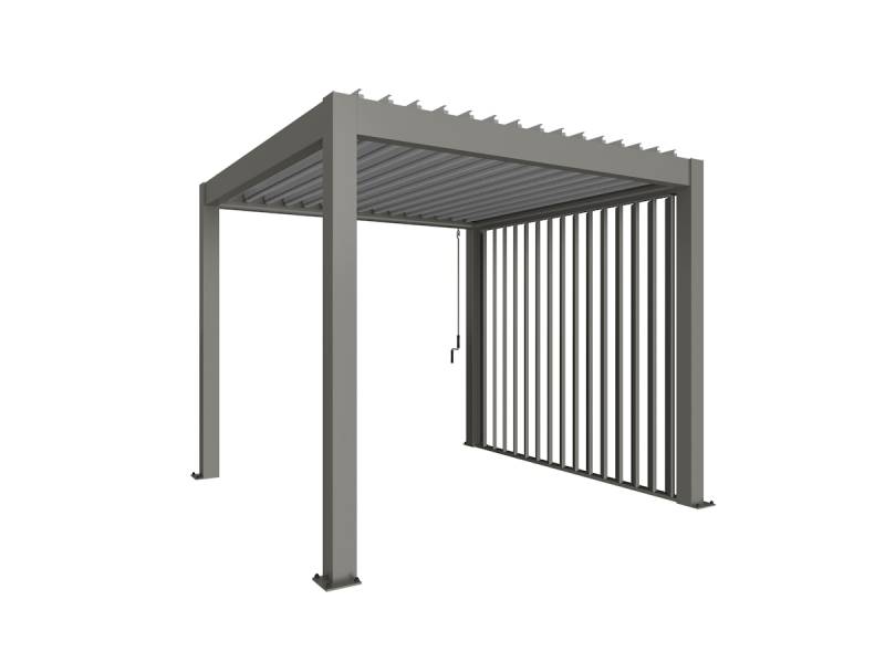 Biohort Lamellenseitenwand für Pergola für 4 m Seite quarzgrau-metallic von Biohort