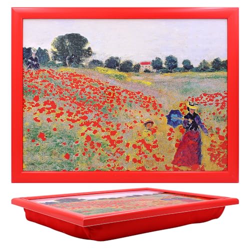 Claude Monet Knietablett The Poppy Field Near Argenteuil für Laptops, Basteln, Nähen und Heimdekoration von B4E