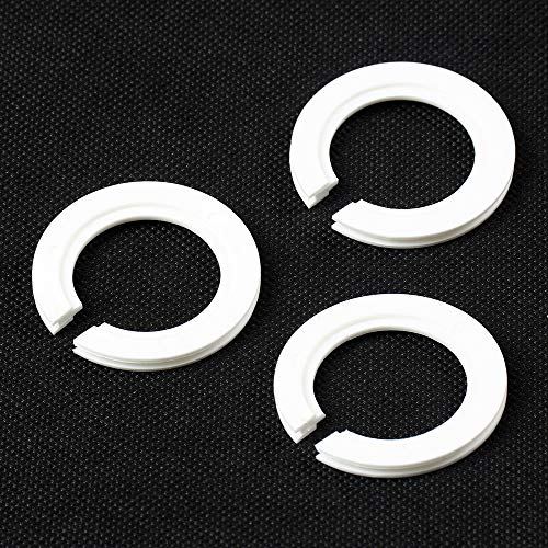 BAAQII Adapterring für Lampenschirm, E27 auf E14, 3 Stück, weißer Kunststoff, rund, Reduzierstück für Lampenschirm, Durchmesser 28 mm, Außendurchmesser 45 mm, 3 mm Dicke, inklusive 3 Adaptern von BAAQII