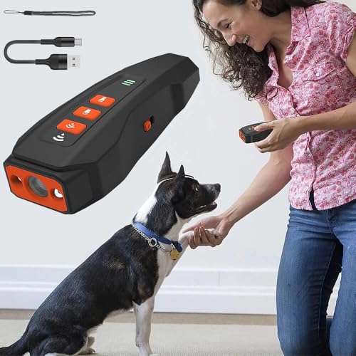 BAAQII 3-in-1 Wiederaufladbares Ultraschall-Hundetrainingsgerät Anti-Bell-Gerät Hund Bellen Kontrolle Stopper Repeller Trainer Abschreckungswerkzeug für kleine, mittelgroße und große Hunde von BAAQII