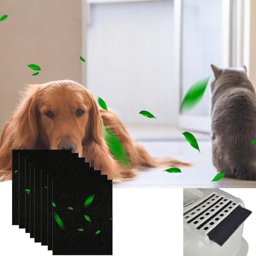 BAAQII 8 Stück Kohlefilter für Van Ness Katzentoilette, Ersatz-Aktivkohle-Premium-Geruchsfilter für Pureness F6 Zeloite Luftfilter, Schwarz von BAAQII