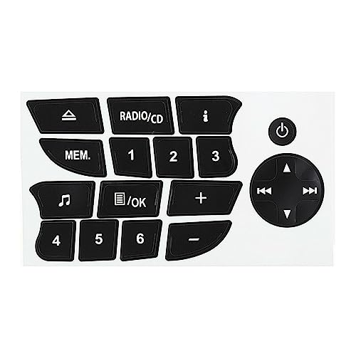 BAAQII Schwarzes CD Radio Repair Button Aufkleber für Renault Clio/Megane 09-11 von BAAQII