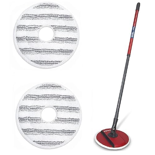 Ersatz-Moppkopf für Vileda Spin and Clean Wischmopp, waschbare und wiederverwendbare Wischpads, Mikrofaser-Moppkopf, kompatibel mit Vileda Spin Mop Kopf zur Reinigung von Böden (2 rote Pads) von BAAQII