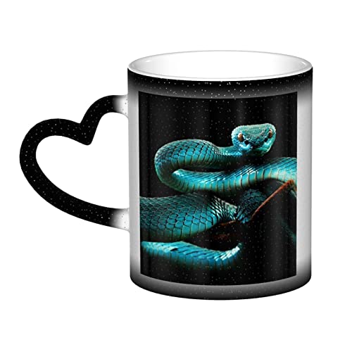 BAAROO Blaue Schlange Farbwechsel Tassen Keramik Kaffeetasse Thermische Keramik Teetassen Geschenke für Familie und Freunde von BAAROO