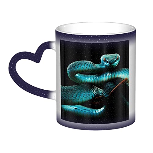 BAAROO Blaue Schlange Farbwechsel Tassen Keramik Kaffeetasse Thermische Keramik Teetassen Geschenke für Familie und Freunde von BAAROO