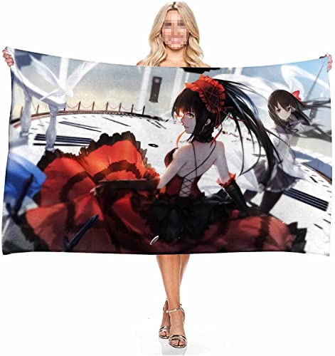 BAAROO Date A Live – Tokisaki Kurumi – Pretty Girl Mikrofaser, leicht, saugfähig, sandfrei, schnell trocknend, Strandtuch, Camping-Handtuch, Reisen, 130 cm, 80 cm von BAAROO