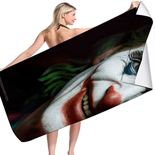 BAAROO Joker Comic Figur Film Strandtuch, 3D Druck Joker Badetuch Kinder Badetuch Mikrofaser Camping Picknick Reise Handtuch Weicher Strahl 130 cm x 80 cm von BAAROO