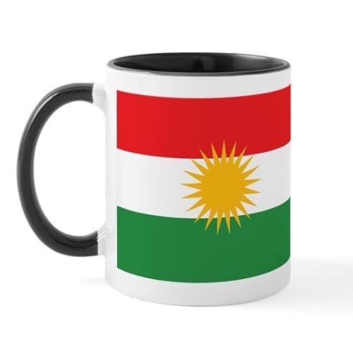 BAAROO Tasse mit kurdischer Flagge, Keramik, Kaffeetasse, Teetasse, 325 ml BAAROO Tasse mit kurdischer Flagge, Keramik, Kaffeetasse, Teetasse, 325 ml von BAAROO