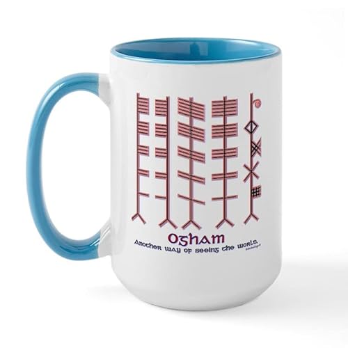 BAAROO The Ogham Alphabet, große Tasse aus Keramik, Kaffeetasse, Teetasse, 425 ml von BAAROO