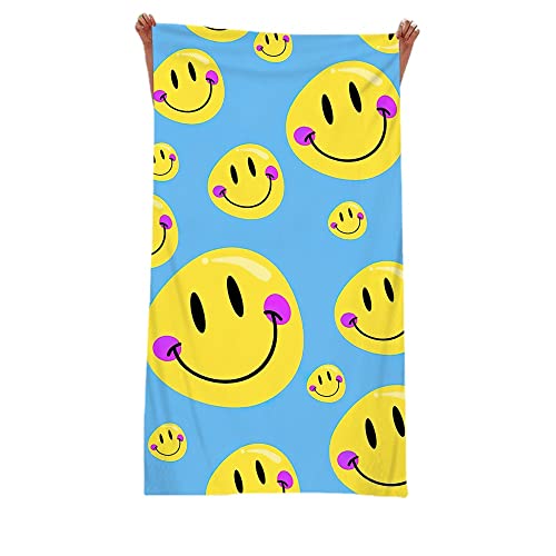 Bunte Strandtücher mit niedlichen Emoji-Smiley-Gesichtern – Mikrofaser-Badetuch für Pool und Strand – Mädchen-Badetuch 130 cm x 80 cm Bunte Strandtücher mit niedlichen Emoji-Smiley-Gesichtern – Mikrofaser-Badetuch für Pool und Strand – Mädchen-Badetuch 130 cm x 80 cm von BAAROO
